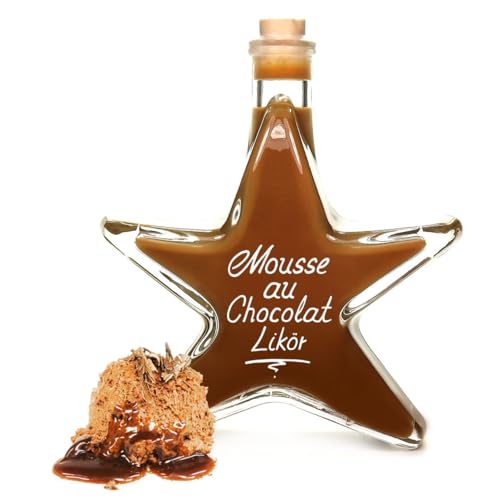 10x Mousse au Chocolat Likör Sternflasche 0,2 L flüssiges Schoko Bonbon 17% Vol Mengenrabatt von Geniess-Bar!