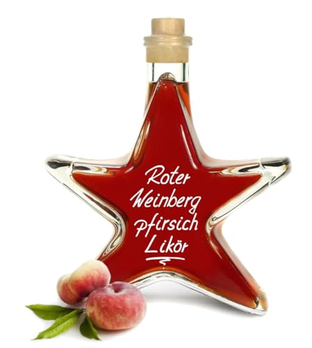 3x Roter Weinbergpfirsich Likör 0,2 L Sternflasche saftig aromatisch & lecker! 18% Vol Mengenrabatt von Geniess-Bar!