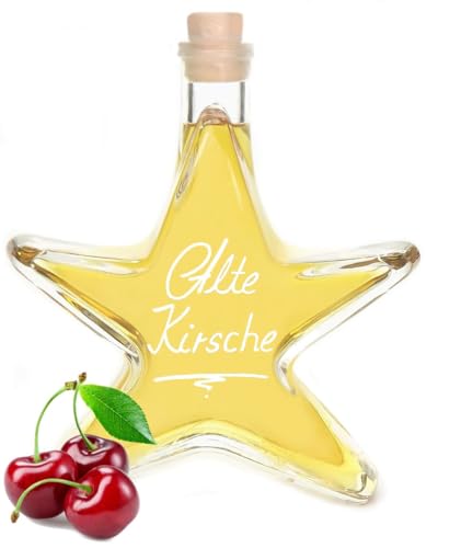 5x Alte Kirsche Sternflasche 0,2 L fruchtige Edelspirituose 40% Vol Mengenrabatt 5x 200ml Stern Flasche Geschenk von Geniess-Bar!