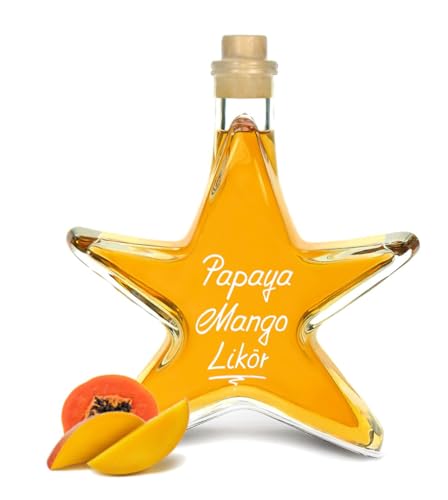 5x Papaya Mango Likör 0,2 L Sternflasche 18% Vol. herrlich exotisch mit intensiver Frucht Mengenrabatt von Geniess-Bar!