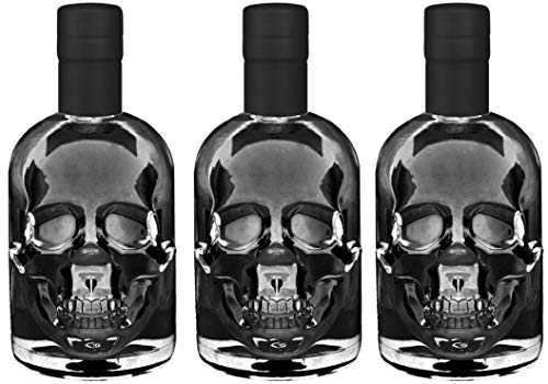 Absinth 3x Skull Totenkopf Black Schwarz 0,5L Mit maximal erlaubtem Thujon 35mg/L 55% Vol von Geniess-Bar!