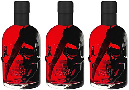 Absinth 3x0,5L Totenkopf Skull Red Chili Mit maximal erlaubtem Thujongehalt 35 mg/L 55% Vol von Geniess-Bar!