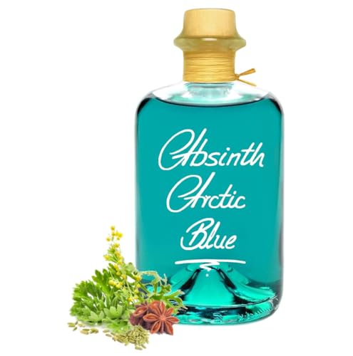 Absinth Arctic Blue 0,5L Eisbonbon Mit maximal erlaubten Thujon 35mg/L 55% Vol von Geniess-Bar!