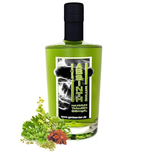 Absinth Die Grüne Witwe 0,5L Testurteil SEHR GUT(1,4) Maximal erlaubter Thujongehalt 35mg/L 55% Vol von Geniess-Bar!