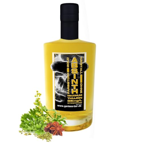 Absinth Gold Kristall 0,35 L ohne Farbstoff mit maximal erlaubtem Thujongehalt 35mg/L 55% Vol von Geniess-Bar!