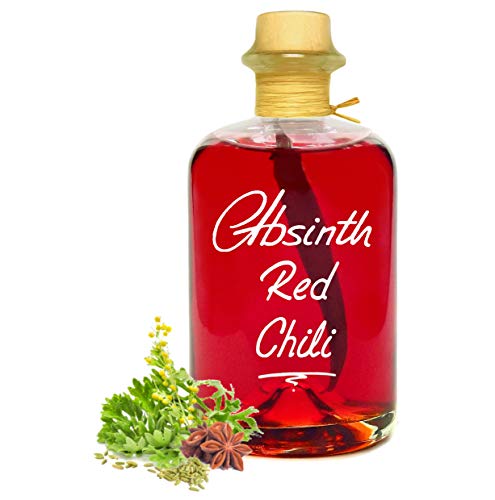 Absinth Red Chili Rot 0,5L Mit maximal erlaubtem Thujongehalt 35 mg/L 55% Vol von Geniess-Bar!