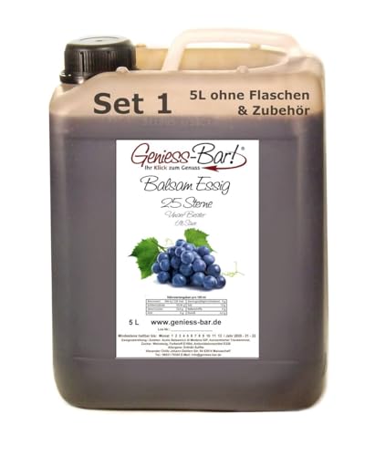 Balsam Essig Aceto 25 Sterne 5L - fast sirupartig konzentriert und sehr mild 6% Säure von Geniess-Bar!