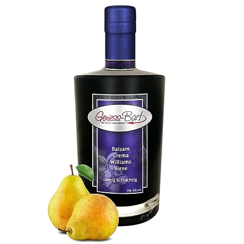 Balsamico Creme Birne 0,35L 3% Säure mit original Crema di Aceto Balsamico di Modena IGP. von Geniess-Bar!