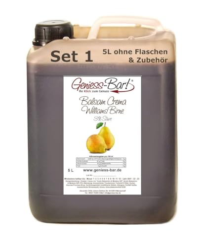 Geniess-Bar! Balsamico Creme Birne (5 Liter) - Premium Crema di Aceto Balsamico di Modena IGP mit 3% Säure von Geniess-Bar!