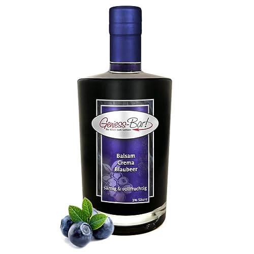 Balsamico Creme Blaubeer 0,7L 3% Säure mit original Crema di Aceto Balsamico di Modena IGP. von Geniess-Bar!