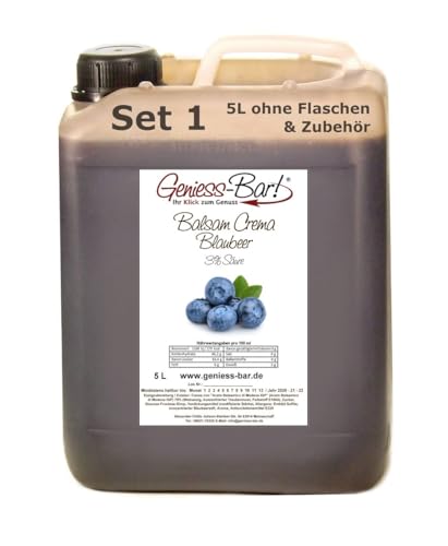 Geniess-Bar! Balsamico Creme Blaubeer (5 Liter) - Premium Crema di Aceto Balsamico di Modena IGP mit 3% Säure von Geniess-Bar!
