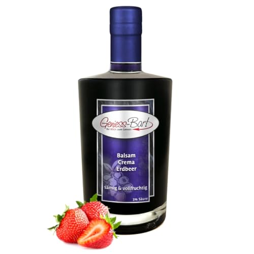 Balsamico Creme Erdbeere 0,7L 3% Säure mit original Crema di Aceto Balsamico di Modena IGP. von Geniess-Bar!