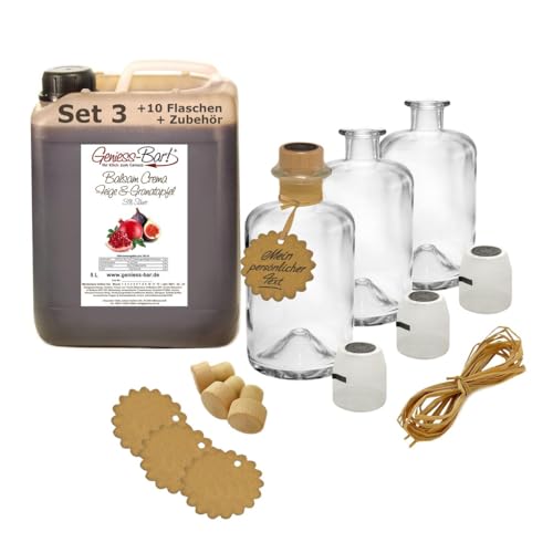 Geniess-Bar! Balsamico Creme Granatapfel & Feige (5 Liter + 2 Flaschen) - Premium Crema di Aceto Balsamico di Modena IGP mit 3% Säure von Geniess-Bar!