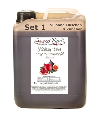 Geniess-Bar! Balsamico Creme Granatapfel & Feige (5 Liter) - Premium Crema di Aceto Balsamico di Modena IGP mit 3% Säure von Geniess-Bar!