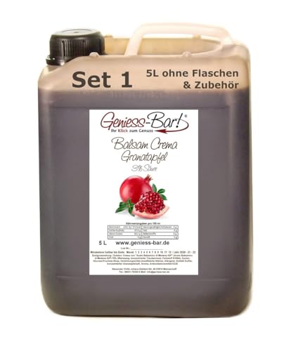 Geniess-Bar! Balsamico Creme Granatapfel (5 Liter) - Premium Crema di Aceto Balsamico di Modena IGP mit 3% Säure von Geniess-Bar!