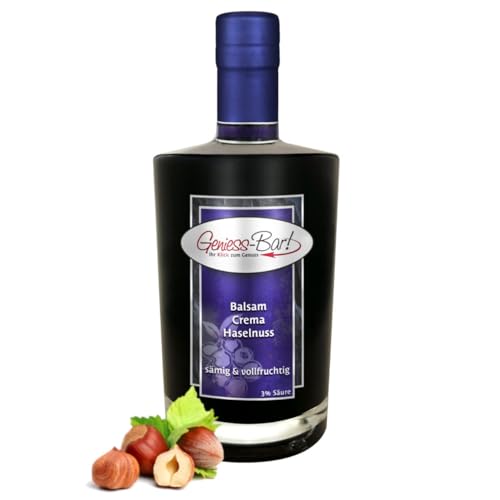 Balsamico Creme Haselnuss 0,7L 3% Säure mit original Crema di Aceto Balsamico di Modena IGP. von Geniess-Bar!