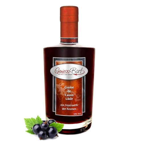 Creme de Cassis Likör 0,35 L für Kir Royal Feuerwerk der Aromen! 18% Vol von Geniess-Bar!