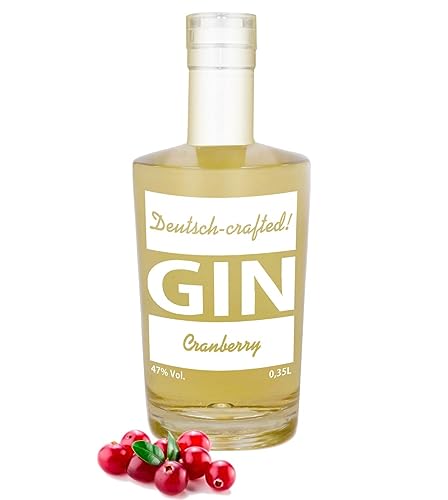 Gin mit Cranberry 0,35L flavored mit natürlichem Cranberryaroma NICHT SÜß! 47% Vol. von Geniess-Bar!