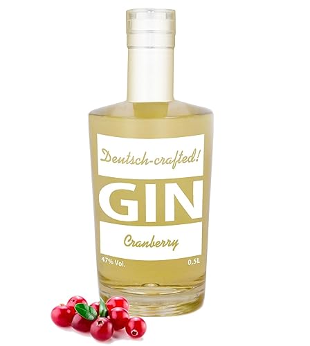 Gin mit Cranberry 0,5L flavored mit natürl. Cranberryaroma NICHT SÜß! 47% Vol. von Geniess-Bar!