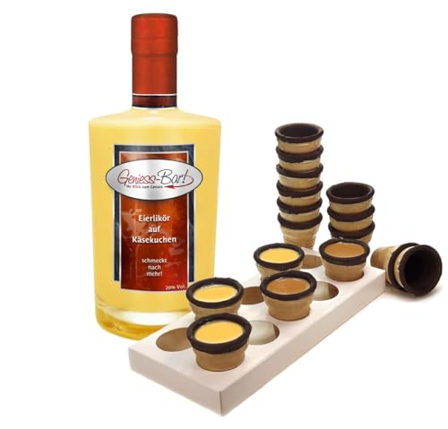 Eierlikör auf Käsekuchen 0,35L - schmeckt nach mehr! Sahnige Likör Spezialität mit Waffelbechern & Becherhalter 20% Vol. Geschenkflasche Eierlikör auf Käsekuchen 0,35L - schmeckt nach mehr! Sahnige Likör Spezialität mit Waffelbechern & Becherhalter 20% Vol. Geschenkflasche von Geniess-Bar!
