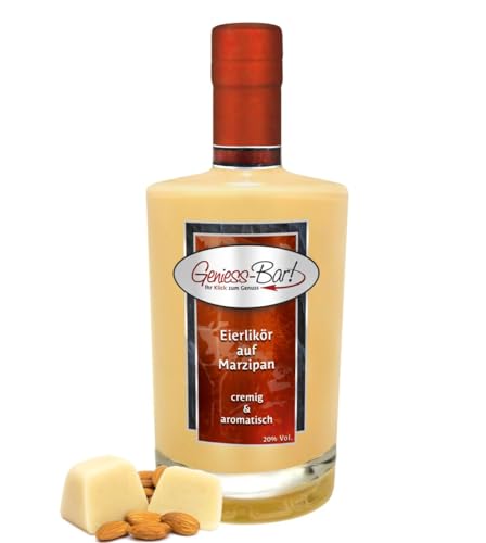 Eierlikör auf Marzipan 0,5L - Sehr sämig & süffig 20% Vol. von Geniess-Bar!