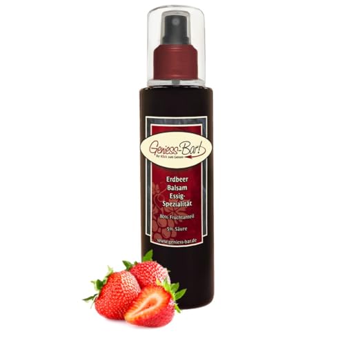 Erdbeer Balsam Essig - Spezialität 0,26L Sprühflasche 80% Fruchtsaft vollfruchtig aromatisch & sehr mild 5% Säure Pumpspray von Geniess-Bar!