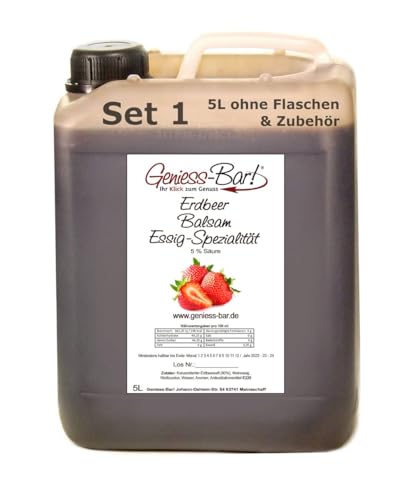 Erdbeer Balsam Essig - Spezialität 5L 80% Fruchtsaft vollfruchtig aromatisch und sehr mild 5% Säure von Geniess-Bar!