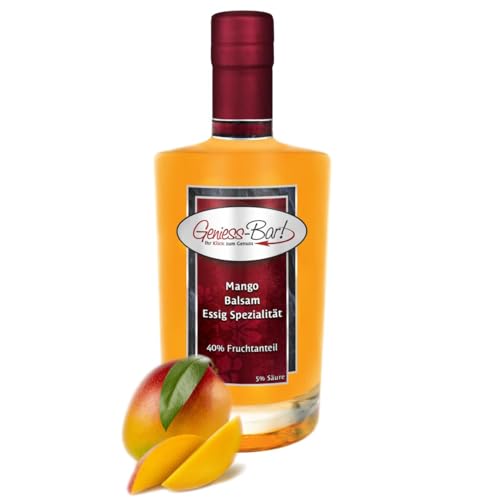 Exotischer Mango Balsam Essig - Spezialität 0,7L mit 40% Fruchtmark vollfruchtig & sehr mild 5% Säure von Geniess-Bar!