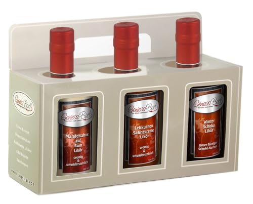 Geschenkbox 3x 0,5L Winterliköre Mandel auf Rum, Lebkuchen, Winter Schokolade Likör Präsent Geschenkbox 3x 0,5L Winterliköre Mandel auf Rum, Lebkuchen, Winter Schokolade Likör Präsent von Geniess-Bar!