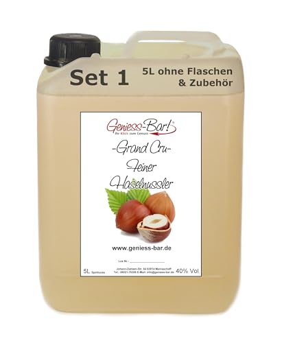 Grand Cru Feiner Haselnussler 5L sehr mild nach Nuss & Nougat Schnaps Obstler 40% Vol. von Geniess-Bar!