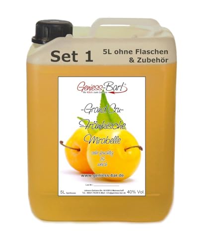 Grand Cru Fränkische Mirabelle 5L sehr fruchtig & weich 40% Vol. Mirabellenschnaps Obstler Spirituose von Geniess-Bar!