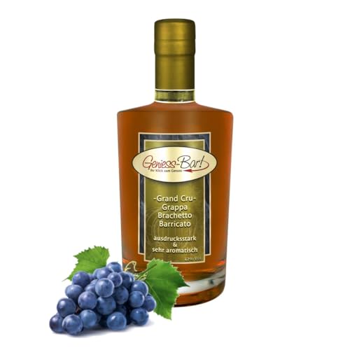 Grand Cru Grappa Brachetto Barricato Riserva 0,35 L 18 Mon. Barrique gereift 42% Vol von Geniess-Bar!