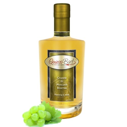 Grappa di Moscato Riserva 0,5L holzfaßgereift aromatisch & sehr mild 40% Vol. von Geniess-Bar!