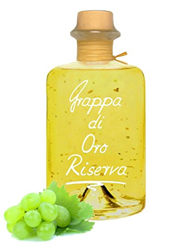 Grappa di Oro Riserva Barrique 1L mit Blattgold sehr mild 40% Vol. von Geniess-Bar!