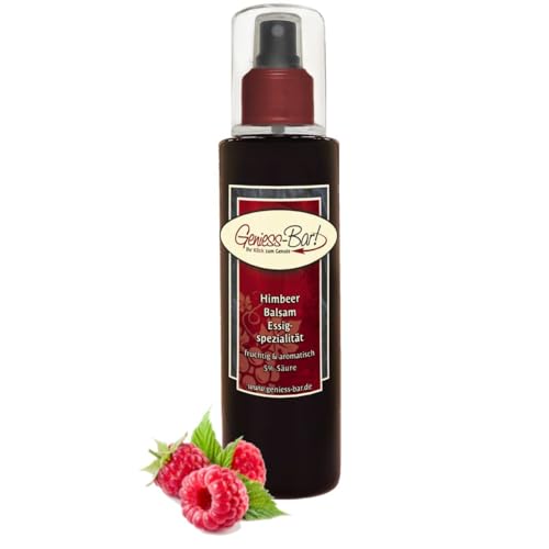 Himbeer Balsam Essig - Spezialität Sprühflasche 0,26L intensive Himbeernote 5% Säure Pumpspray von Geniess-Bar!