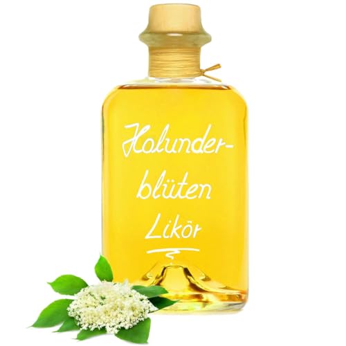 Holunder Blüten Likör 0,5L mit wunderbarem Holunderblüten Aroma 22% Vol Holunderblütenlikör Apothekerflasche von Geniess-Bar!