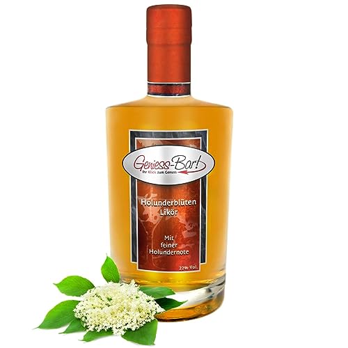 Holunderblütenlikör 0.7 l mit wunderbarem Holunderblüten Aroma 22% Vol. Geschenkflasche von Geniess-Bar!