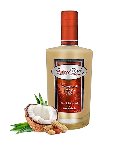 Kokosnuss Erdnuss Likör 0,7L Karibische Versuchung aus Kokos Erdnuss & Rum 16% Vol von Geniess-Bar!