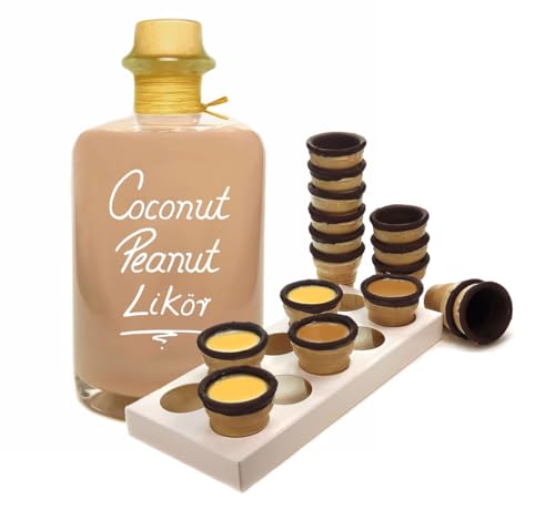 Kokosnuss Erdnuss Likör 1L mit 16 Waffelbechern & Becherhalter 16% Vol Karibische Versuchung Kokosnusslikör Kokosnuss Erdnuss Likör 1L mit 16 Waffelbechern & Becherhalter 16% Vol Karibische Versuchung Kokosnusslikör von Geniess-Bar!