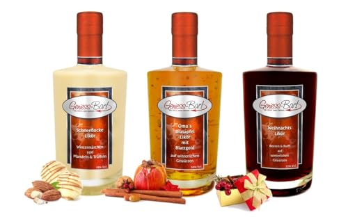 Likör Geschenkset 3x0,7L Schneeflocke Likör, Bratapfel Likör, Weihnachtslikör Likör Geschenkset 3x0,7L Schneeflocke Likör, Bratapfel Likör, Weihnachtslikör von Geniess-Bar!