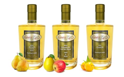 Obstler Trio 3x0,35L Alter Williams Mirabelle Streuobstler Fruchtig & sehr mild! 40% Vol. von Geniess-Bar!