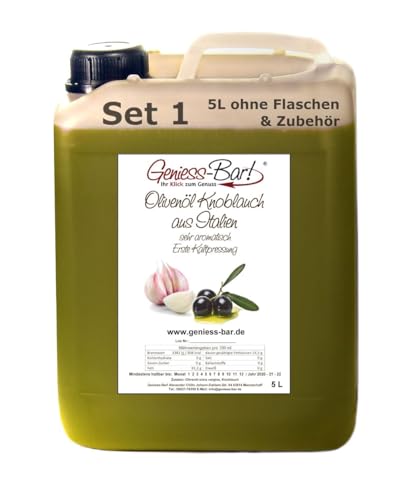Olivenöl Knoblauch 5L aus Italien klatgepresst - extra vergine von Geniess-Bar!