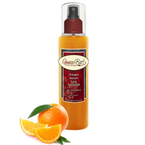 Orangen Balsam Essig - Spezialität 0,26L mit 68% Fruchtanteil & intensiver Fruchtnote sehr mild 5% Säure Pumpspray von Geniess-Bar!
