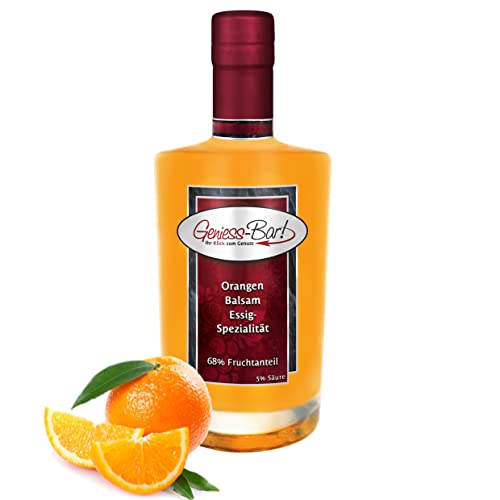 Orangen Balsam Essig - Spezialität 0,35L mit 68% Fruchtanteil & intensiver Fruchtnote sehr mild 5% Säure von Geniess-Bar!