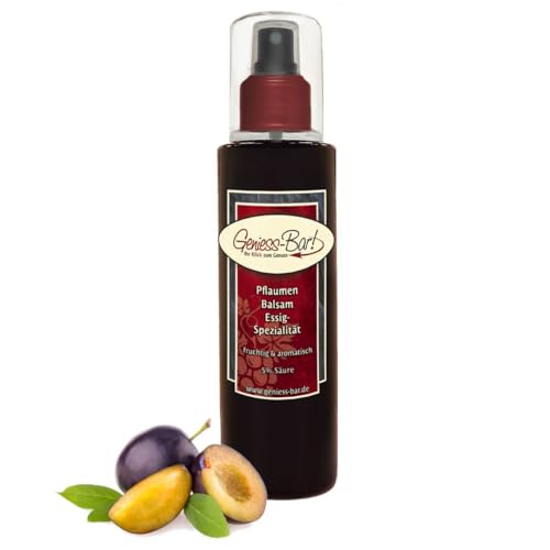 Pflaumen Balsam Essig - Spezialität Sprühflasche 0,26L mit einem milden Aceto Balsamico sämig u. konzentriert 5% Säure von Geniess-Bar!