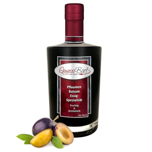 Pflaumen Balsam Essig - Spezialität 0,7L mit einem milden Aceto Balsamico sehr aromatisch sämig u. konzentriert 5% Säure von Geniess-Bar!