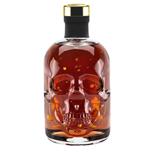 Rum 15 Jahre 0,5 L 24 Karat Gold Skull Totenkopf Flasche Caribbean Ron Solera Reserva 40% Vol Geschenkflasche von Geniess-Bar!