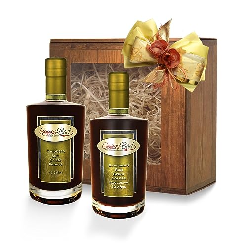 Premium Rum Geschenkbox Caribbean Rum Spirit Solera & Reserva 15 Jahre 2x 350 ml 40% Vol. von Geniess-Bar!