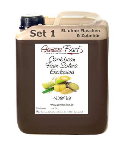 Caribbean Rum Solera Exclusiva 5L Explosion karibischer Aromen & sehr weich 40% Vol von Geniess-Bar!