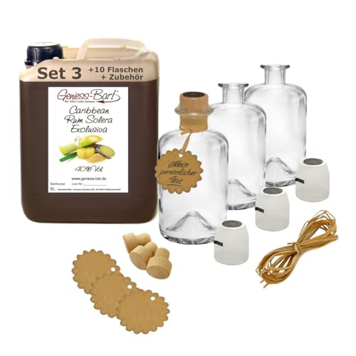 Caribbean Rum Solera Exclusiva 5L inkl. 10 Flaschen, Korken, Kapseln, Bast & Anhänger 40% Vol. Caribbean Rum Solera Exclusiva 5L inkl. 10 Flaschen, Korken, Kapseln, Bast & Anhänger 40% Vol. von Geniess-Bar!